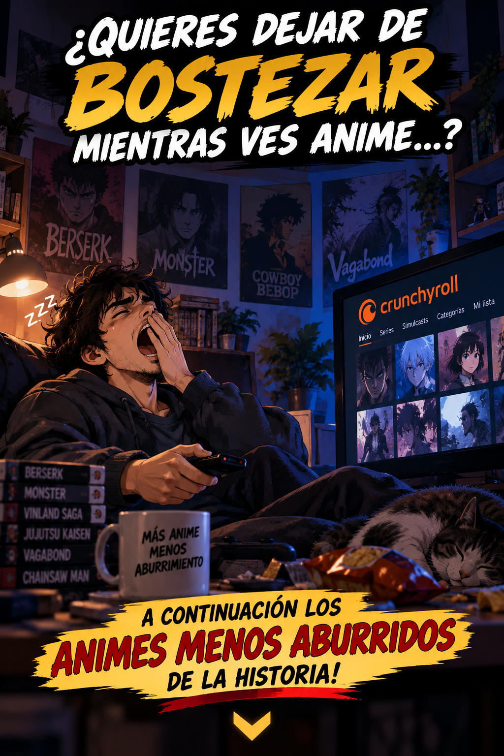 Portada de la lista de los Animes MENOS aburridos de la historía